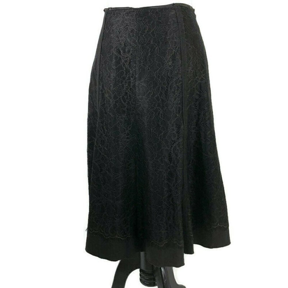 T by Tahari Women's Size 8 A-Line Skirt Lace Overlay Knee Length